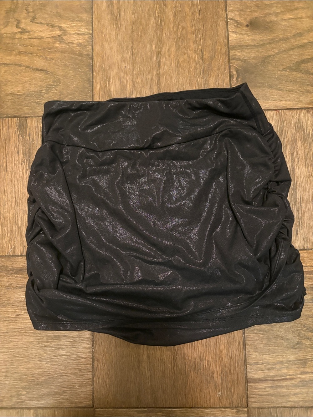 Black Shimmery Ruched Tube Skirt